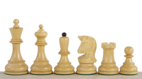 Schackpjäser i Dubrovnik, indisk akacia/buxbom, 9,6 cm - Bobby Fischer