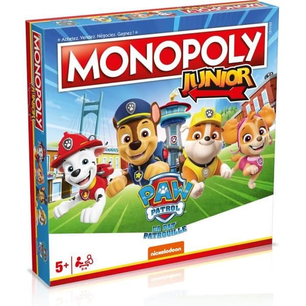 Paw Patrol Junior Monopoly - Brädspel - VINNANDE RÖTTER - Junior Monopol med Paw Patrol-karaktärer.