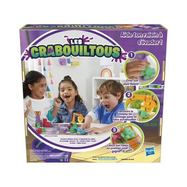 Les Crabouiltous, brädspel för barn, från 5 år, spel för familjen med modelllera