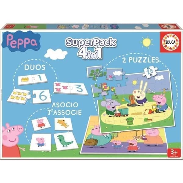 Pedagogiska spel - PEPPA PIG - SuperPack - Mixed - Från 3 år - Flerfärgad