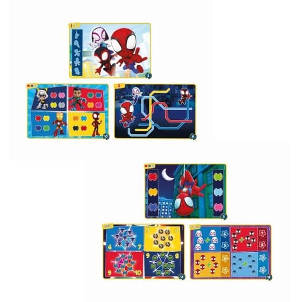 Clementoni - Spidey Desk - Utbildningsspel - Upptäck former, färger, siffror, utrymme och dimensioner - 4 tärningar