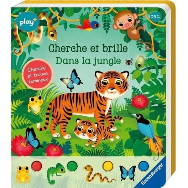 Ravensburger play+, Sök och lys - I djungeln, Bok, Första åldern, baby