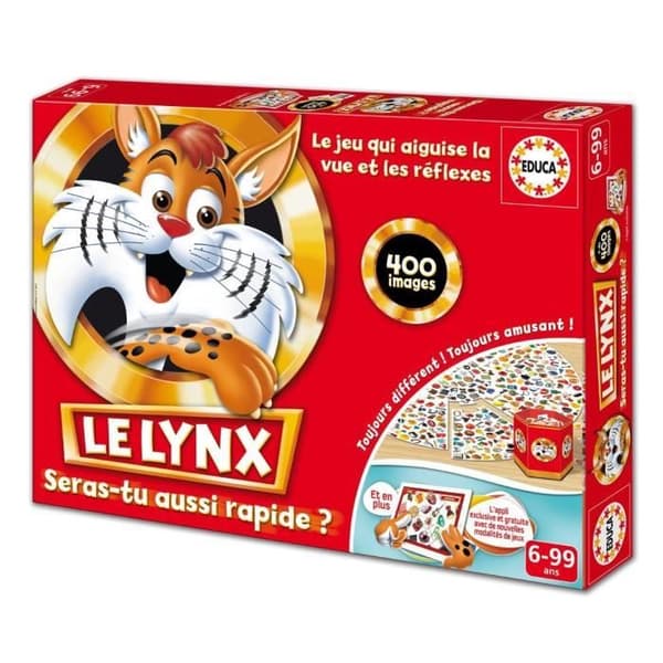 The Lynx 400 Images, Educa, Family and Children's Board Game, Stärker visuellt minne och reflexer, från 6 år (16042)