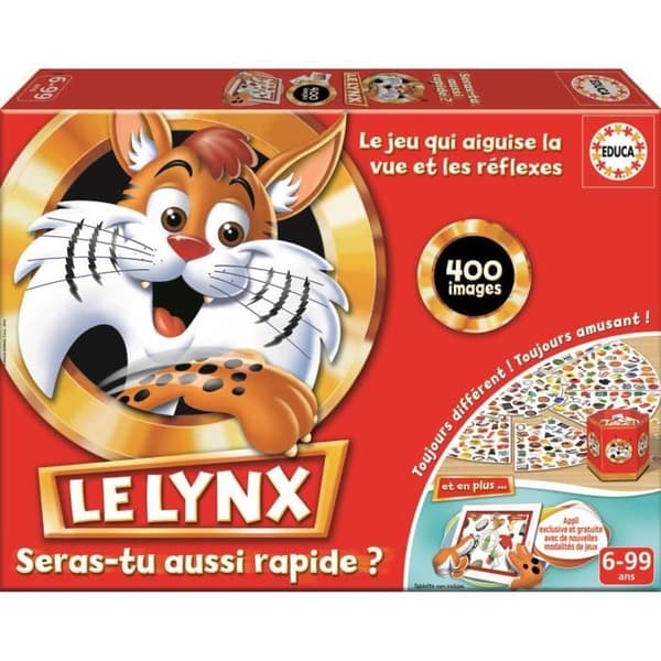 The Lynx 400 Images, Educa, Family and Children's Board Game, Stärker visuellt minne och reflexer, från 6 år (16042)