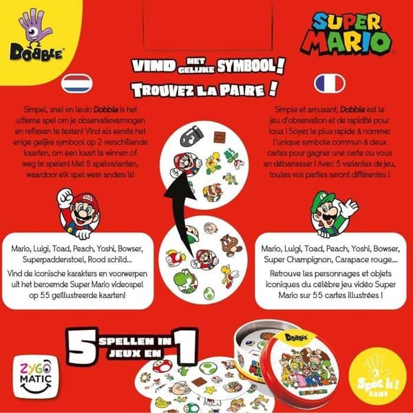 Stämningsspel - Nintendo - Dobble: Super Mario - 2 spelare eller fler - 6 år och uppåt - Fläckig färg
