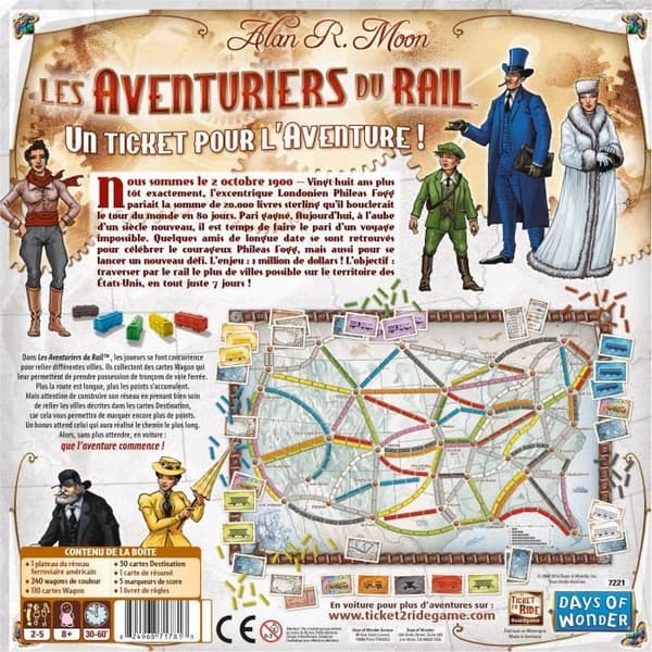 Les Aventuriers du Rail - Unbox Now - Brädspel - 8 år och uppåt - 2 till 5 spelare - Kompatibel med Alexa - Days of Wonder