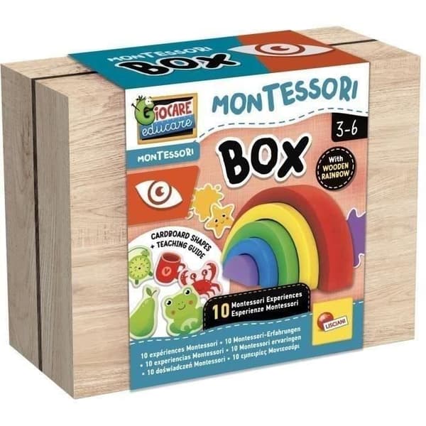 Utbildningsspel - LISCIANI - Montessori Box - Synen - Träregnbåge - Färger och syn - Montessori-aktiviteter