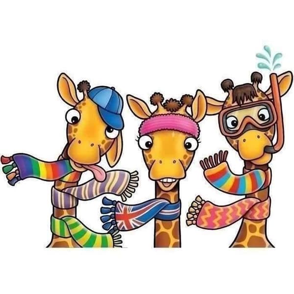 Giraffer och deras färgglada halsdukar - ORCHARD