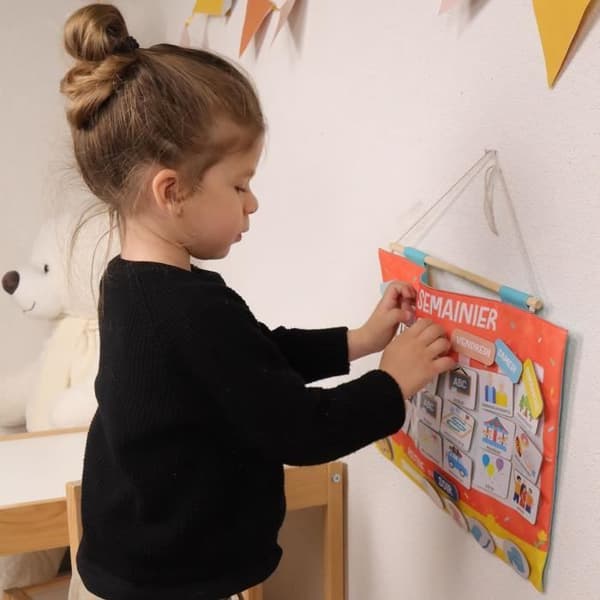 Gratitude Weekly Calendar for Children - JADE - Montessori - Pedagogiskt spel - Humör - Sömn - Barnspel - Fransk design