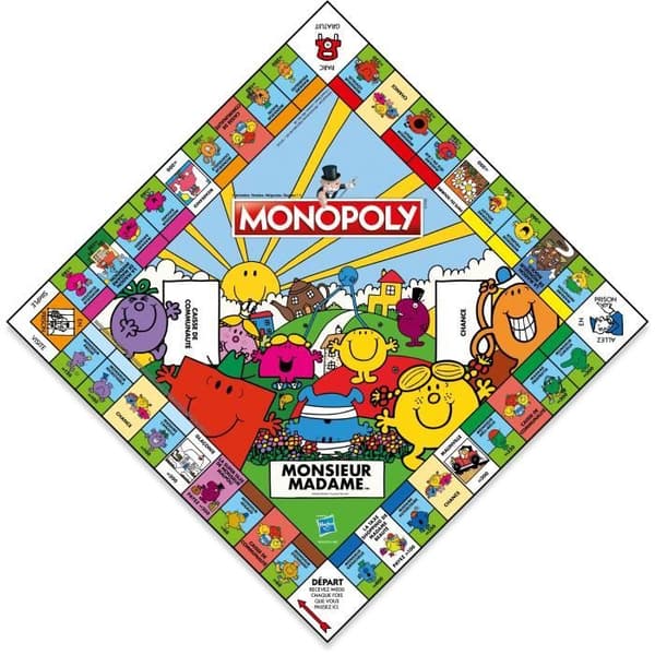 Monopol Monsieur Madame - Brädspel - VINNANDE RÖTTER - Monopol med Monsieur Madame-karaktärerna.