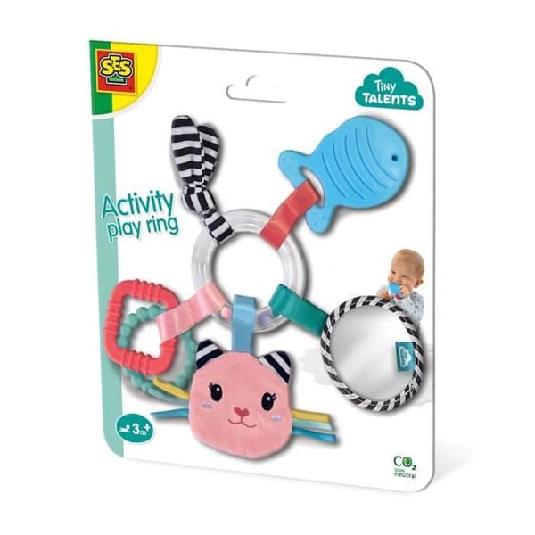 Babyleksak - Aktivitetslekring - Katy katten - Rosa - Från 3 månader