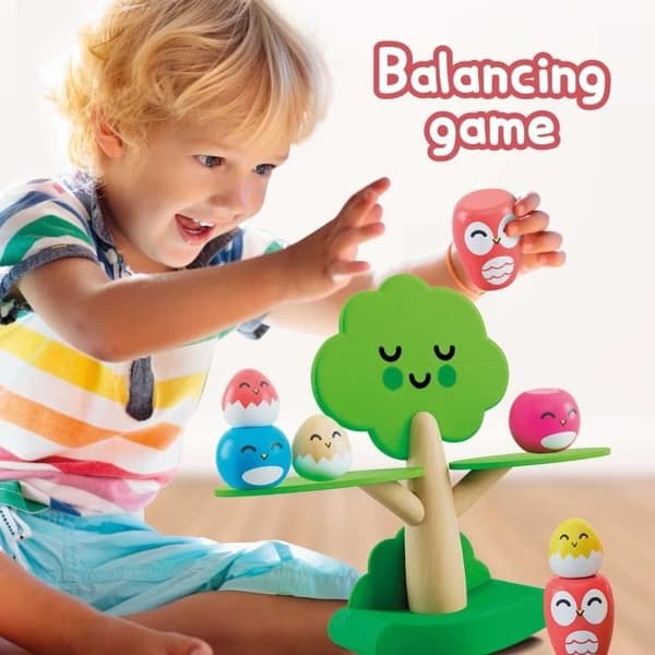 Träbalansering - Montessori-spel - MONTESSORI TRÄ - Balansspel, Träd och fåglar