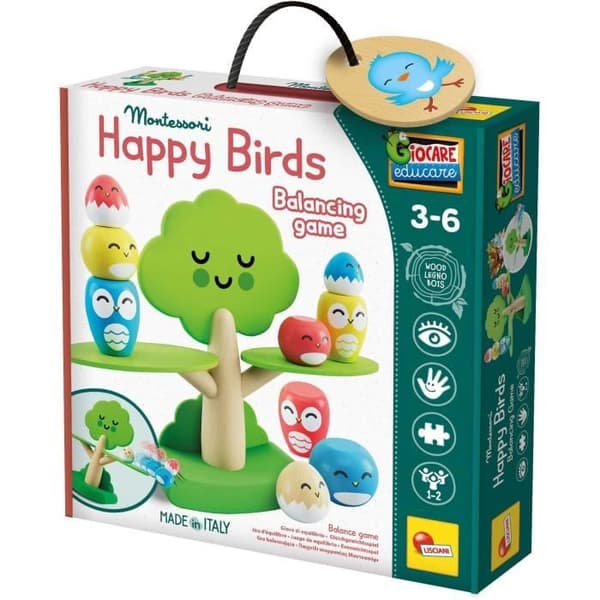 Träbalansering - Montessori-spel - MONTESSORI TRÄ - Balansspel, Träd och fåglar