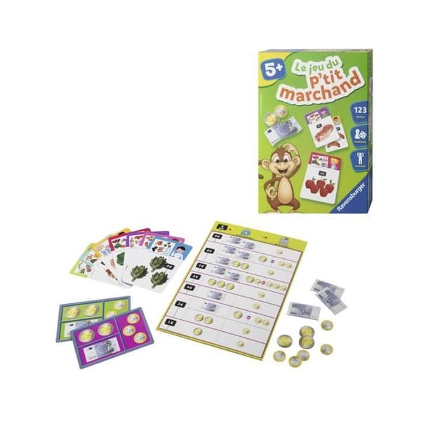 Den lilla köpmannens spel - Pedagogiskt spel - Köp och sälj - Introduktion till huvudräkning - Ravensburger - Från 5 år