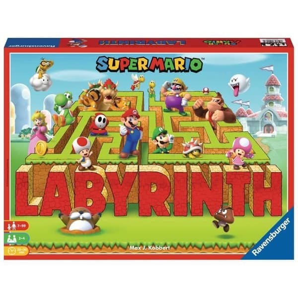 SUPER MARIO Labyrint, Familjebrädspel, Skattjakt i en rörlig labyrint, Från 7 år, Ravensburger