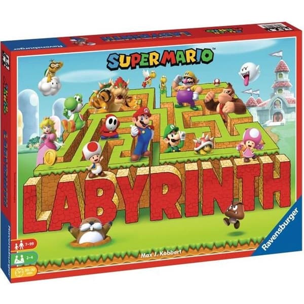 SUPER MARIO Labyrint, Familjebrädspel, Skattjakt i en rörlig labyrint, Från 7 år, Ravensburger
