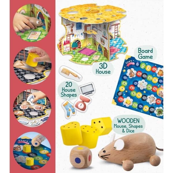 Musens hus - Montessori-spel - MONTESSORI TRÄ - Musens hus, associationsspel