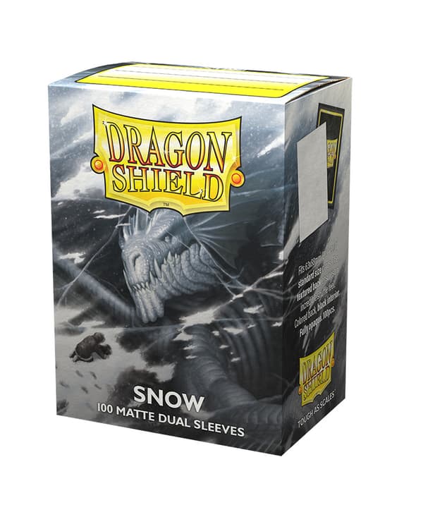 Plastfickor - Dragon Shield - Matte Dual Snow (100 st, 63x88mm) - Brætspil