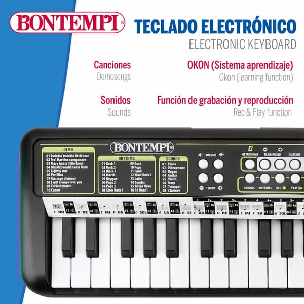 Tangentbord 37 Tangenter Bontempi 42 x 4 x 15 cm (6 antal)