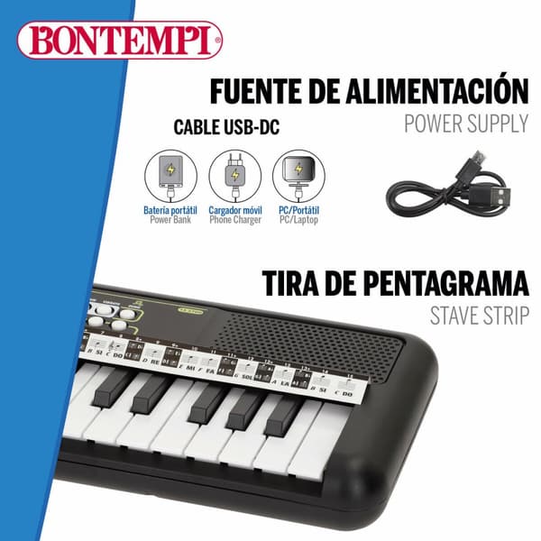 Tangentbord 37 Tangenter Bontempi 42 x 4 x 15 cm (6 antal)