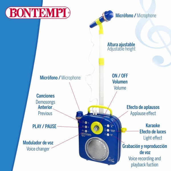 Högtalare med Karaoke Mikrofon Bontempi 2 antal