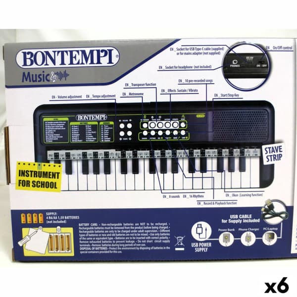 Tastatur med 37 Taster Bontempi 42 x 4 x 15 cm (6 enheter)