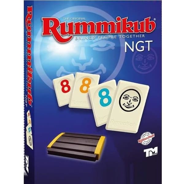 Rummikub NGT brädspel med en praktisk låda för att förvara brickorna