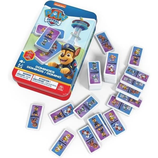 SPIN MASTER METALL LÅDA DOMINOES Paw Patrol