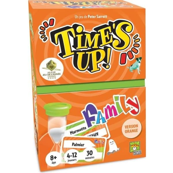 Asmodée - Repos Production - Time's Up! : Familj - Orange version - Brädspel - Från 8 år - 4 till 12 spelare - 30
