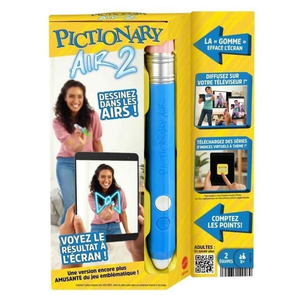 Mattel Games - Pictionary Air 2-spel för barn, vuxna, familj HNT74