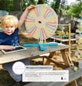 Miniatyrbild 3 av 4: Brädspel - Small foot - 11371 - Wooden Wheel of Fortune - 30 färgfält - Blackboard - 5 år
