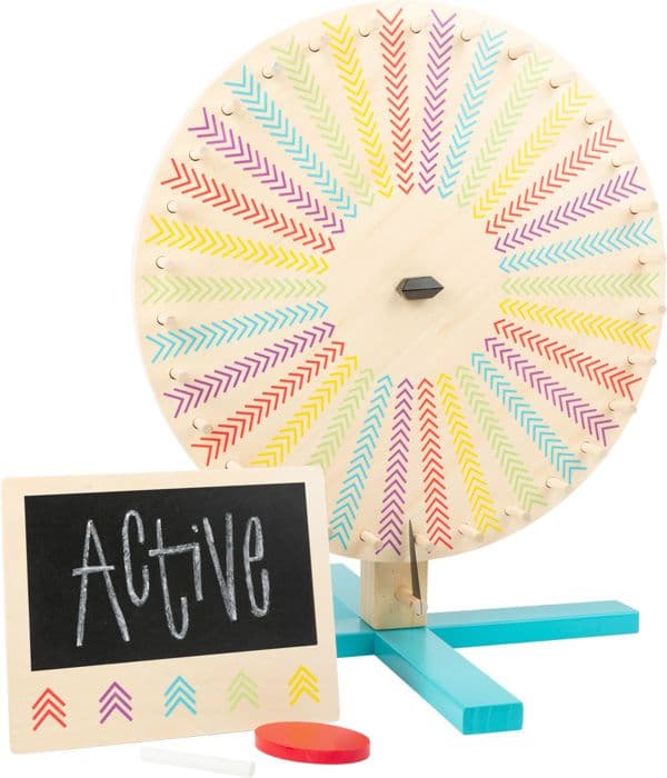 Brädspel - Small foot - 11371 - Wooden Wheel of Fortune - 30 färgfält - Blackboard - 5 år