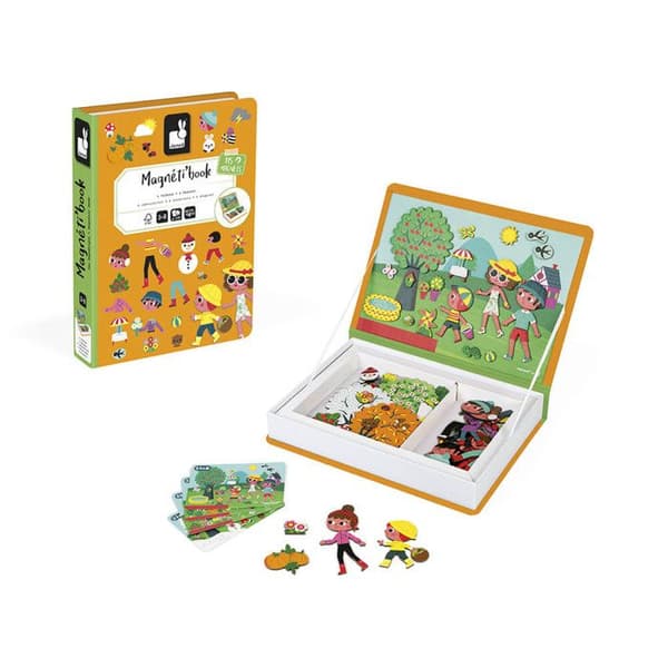 Magnetisk pedagogisk spel - JANOD - Magnéti'book 4 säsonger - Orange - Inomhus - 20 min