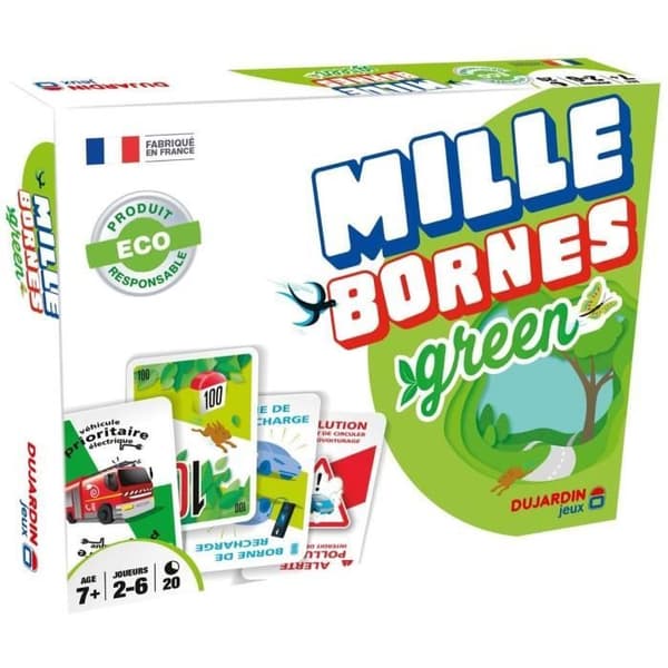 MILLE BORNES GREEN - Kortspel - DUJARDIN - Res terminalerna i en elbil i denna ekologiska version!