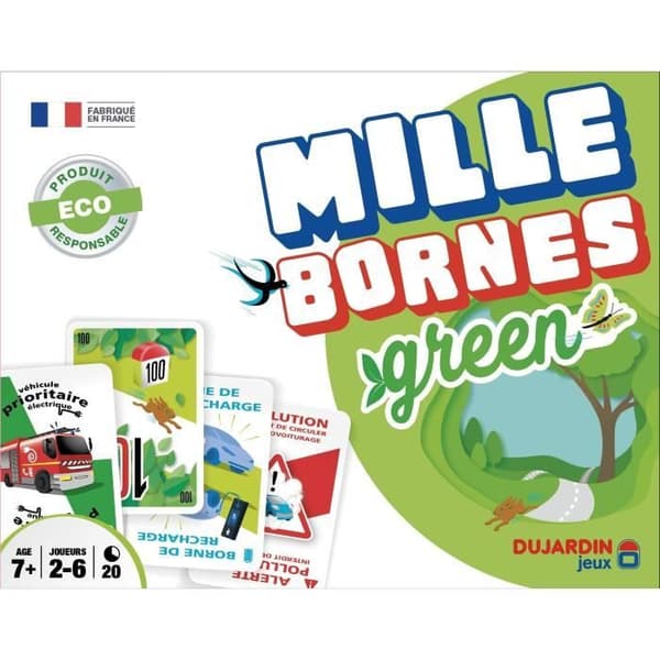 MILLE BORNES GREEN - Kortspel - DUJARDIN - Res terminalerna i en elbil i denna ekologiska version!