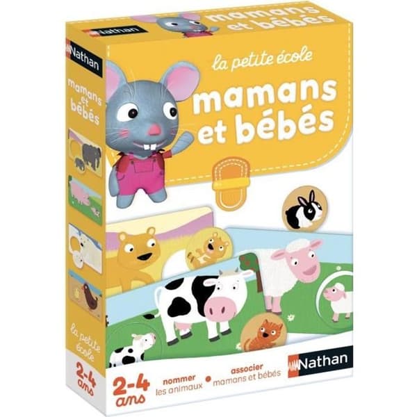 NATHAN La Petite Ecole föreningsspel - Mammor och bebisar - Babydjur - Blandat - Från 3 år
