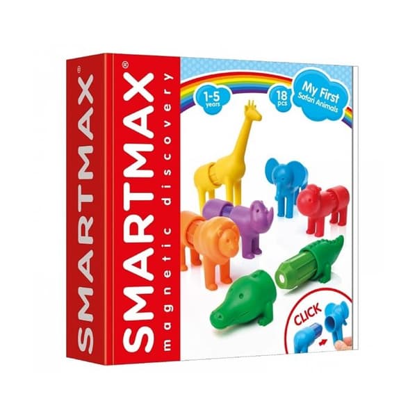 Pedagogiskt bräd- och färdighetsspel - SMARTMAX - MIN FÖRSTA SAFARI - 6 djur - Magnetism - Blandat