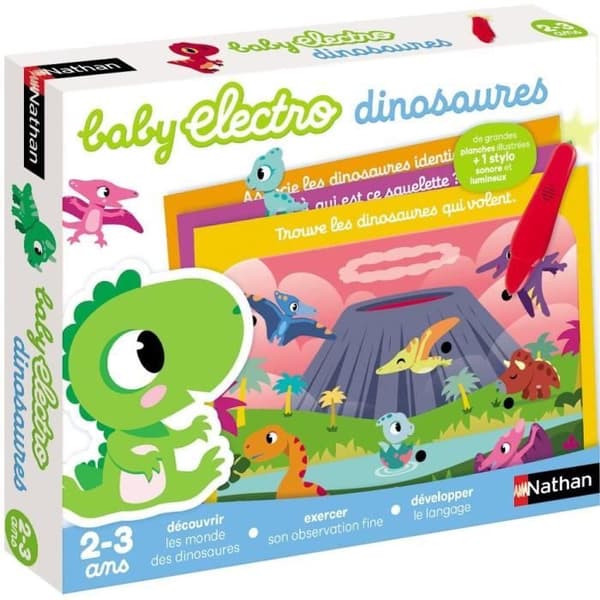 Elektroniskt pedagogiskt spel - NATHAN - Baby Electro - Dinosaurier - 2 år gammal - Inomhus