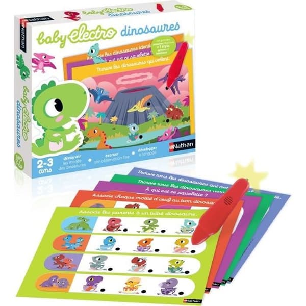 Elektroniskt pedagogiskt spel - NATHAN - Baby Electro - Dinosaurier - 2 år gammal - Inomhus
