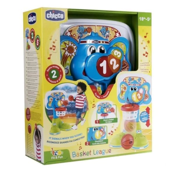 Elephant Basketball Hoop - CHICCO - Utvecklar koordination och precision - För barn från 24 månader och uppåt