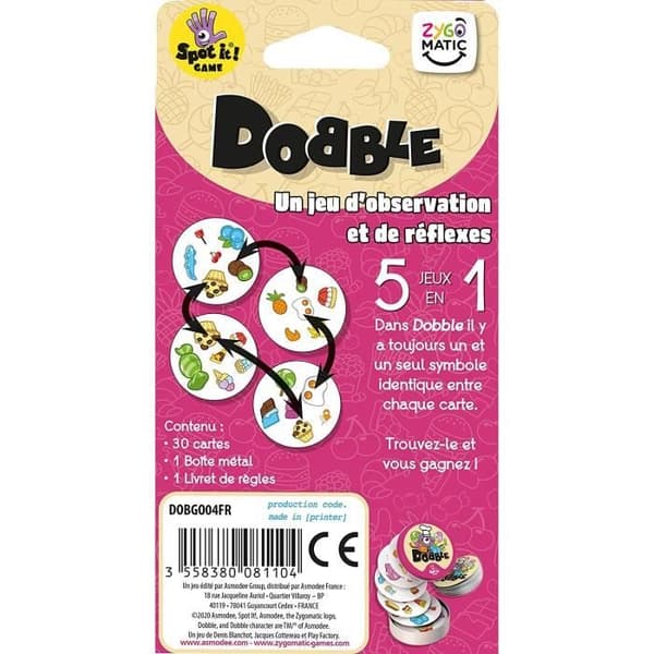 Zygomatics | Dobble: Frosseri | Brädspel | Från 4 år | 2 till 5 spelare | 10 minuter