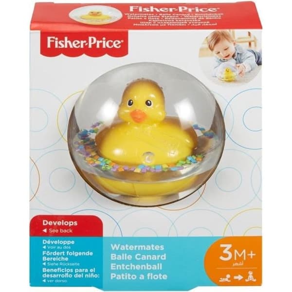 Badleksak - Fisher-Price - FP Gul anka vattenboll - Från 6 månader - Stimulerar barnets nyfikenhet