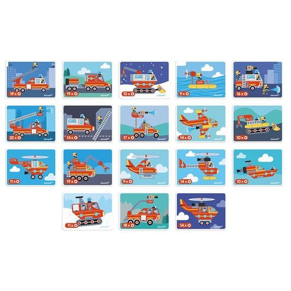Magnéti'Book Firefighters - Magnetiskt utbildningsspel 60 magneter + 18 modeller - Barnleksak i FSC-kartong - Från 3 år
