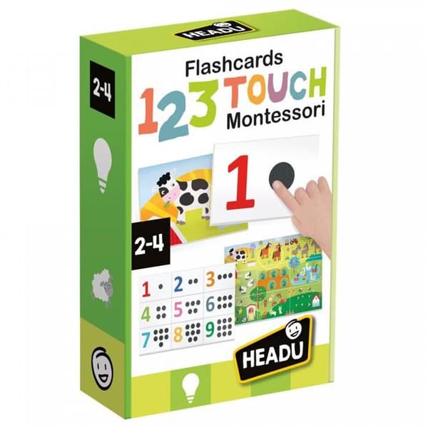 Pedagogiskt spel - HEADU - Flashcard 123 touch montessori - Blandat - 3 år och uppåt - Självkorrigerande