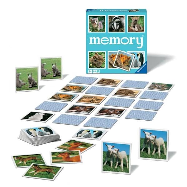 Par och minnesspel - Grand memory® - Små djur - Ravensburger - 64 kort