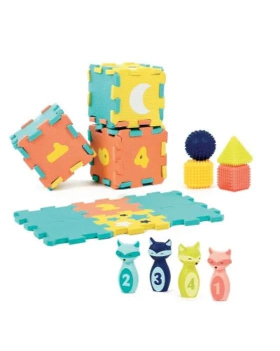 LUDI - ACTIVITY BOX Mattor, käglor och Former - Från 10 månader