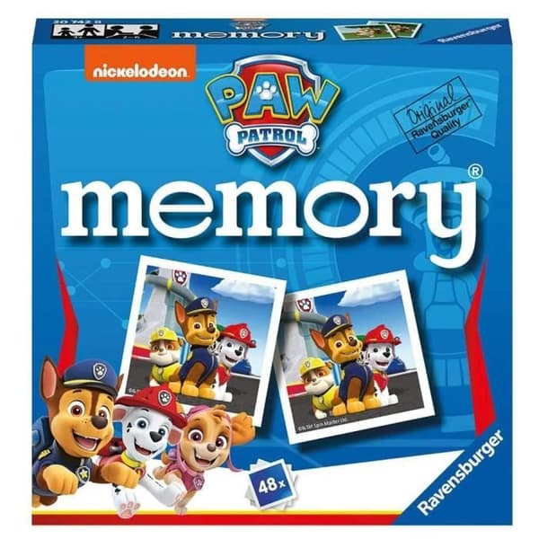 Paw Patrol Ravensburger minnesspel - 48 bildkort för barn från 3 år och uppåt