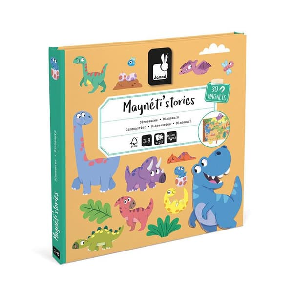 Magnéti'Stories Dinosaurier - Magnetiskt utbildningsspel 30 magneter - Barnleksak i FSC-kartong - Från 3 år