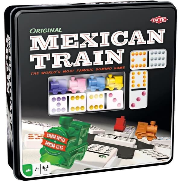 Mexican Train TACTIC dominospel - Metalllåda - Flerfärgad - 30 min - Vuxen