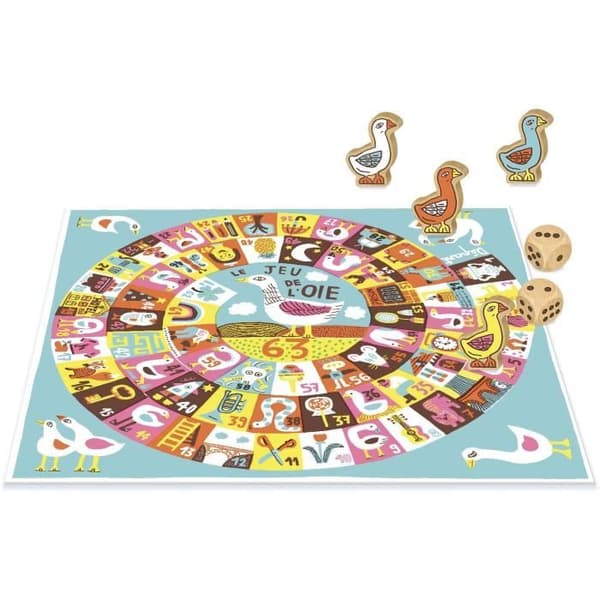 Gåsspel - NATHAN - Litet brädspel - Ålder 4+ - Klassiskt spel